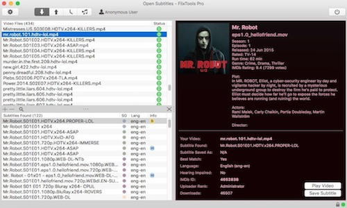 FlixTools mac – 电影字幕下载工具 <span style='color:#ff0000;'>v2.3(441)</span>的预览图